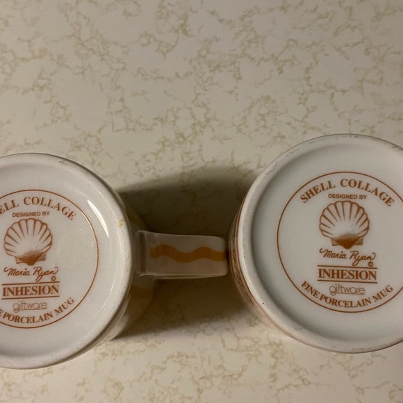 2 Coffee Cups Shell Collage by Artist Marie Ryan Inhesion Giftware - Picture 3 of 14